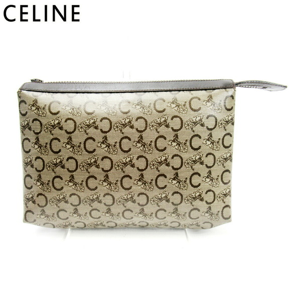 Celine clutch leather Bag Shoulder Blazon brown bag beige - Picture 1 of 6